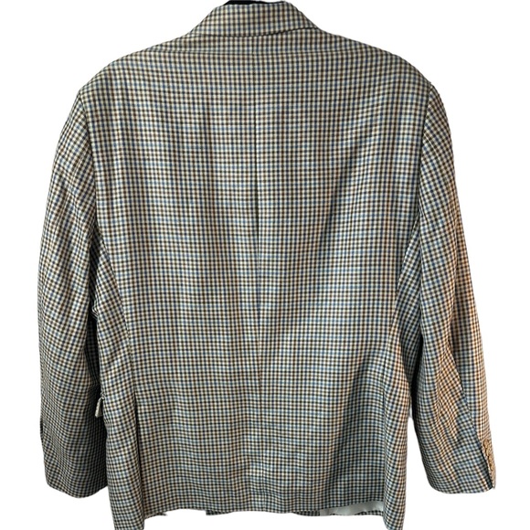 Tommy Hilfiger blue/brown checked blazer. size 42 S Linen Blend in Ex. Co… - Picture 2 of 8
